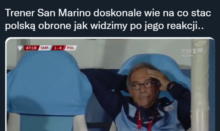 REAKCJA trenera San Marino na gola z Polską! :D